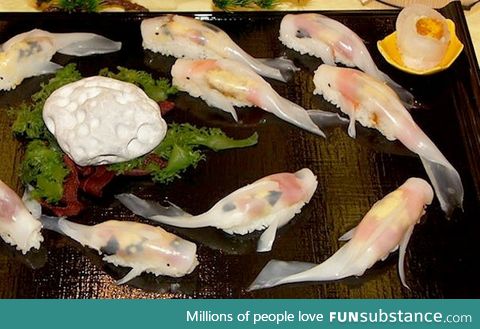 Koi fish shaped sushi