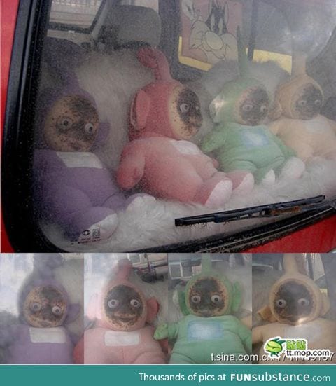 Teletubbies left in the car for too long