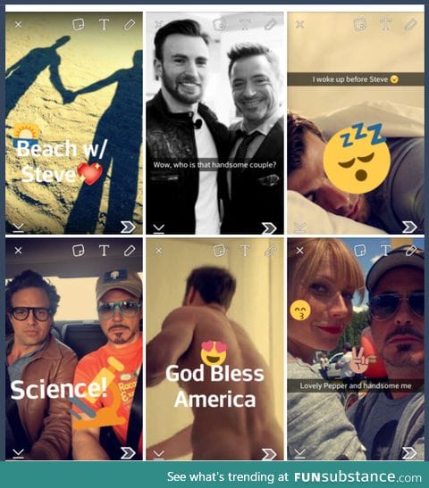 if Tony Stark had a snapchat( for Stony lover)