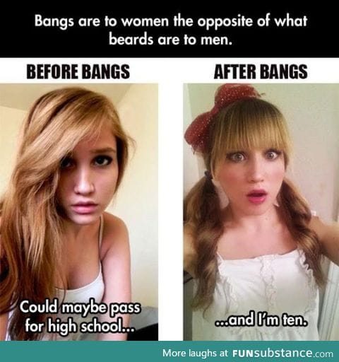 Bangs, the female version of beards