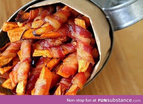 Bacon wrapped fries