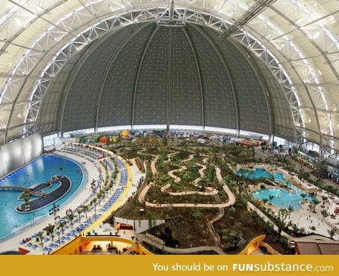 Massive water park built inside an old German airship hangar