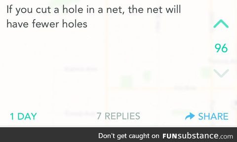 Hole in a net