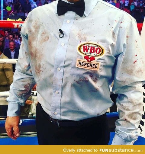 Referee shirt after a boxing match