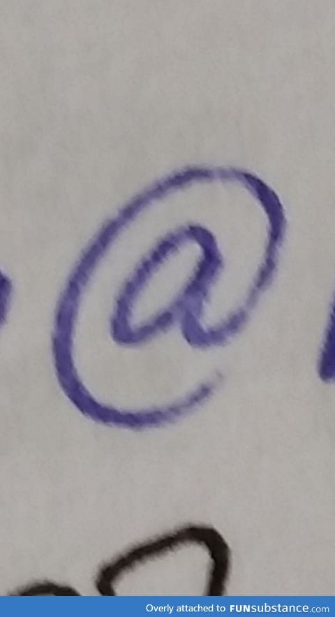 That time I wrote the @ symbol perfectly