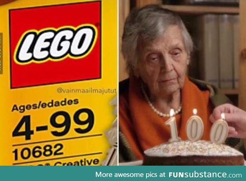 When you turn 100 and can't play with Lego's anymore