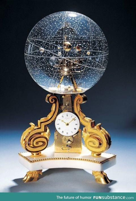 The planetarium clock is an absolute work of art. It was made in 1770 in Paris