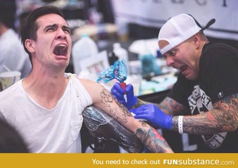 Brendon getting another tattoo