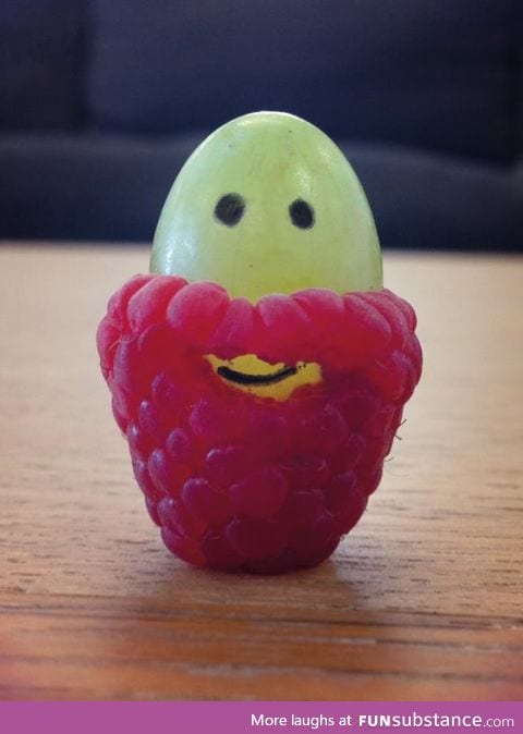 Raspberries make grape beards