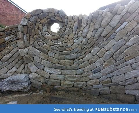Spiral stone wall