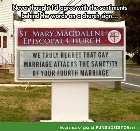 Sentiments behind the words on a church sign