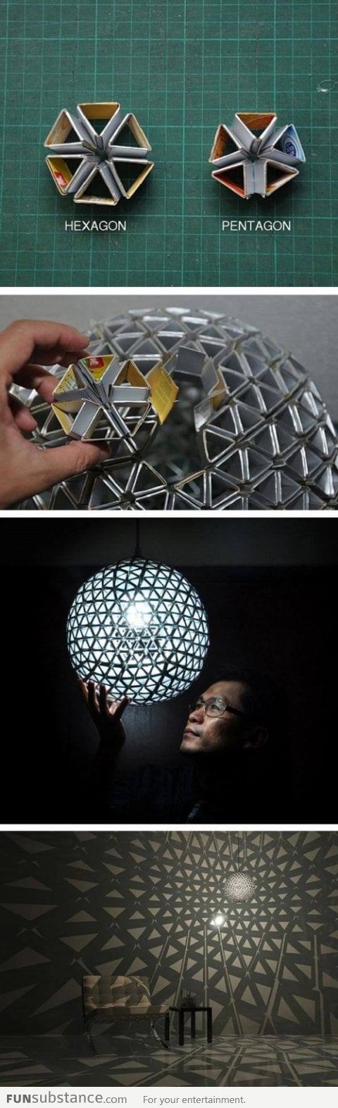 DIY beautiful cardboard lamp