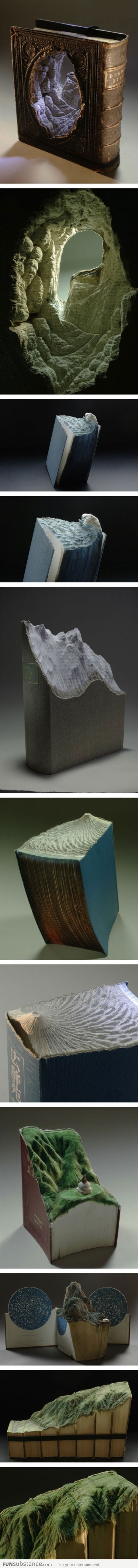 Carved Book Landscapes