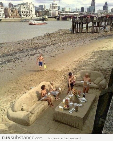 Just having breakfast on the beach