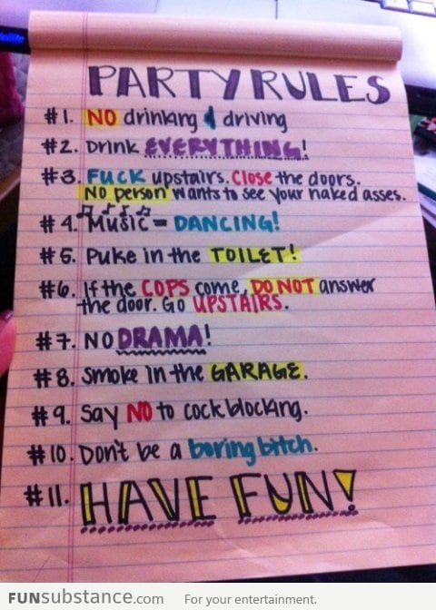 Best party rules ever