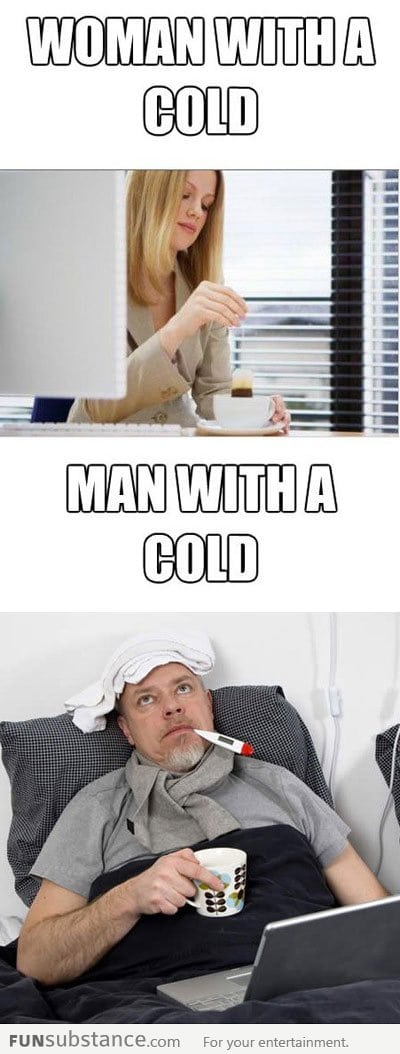 Women vs men with a cold