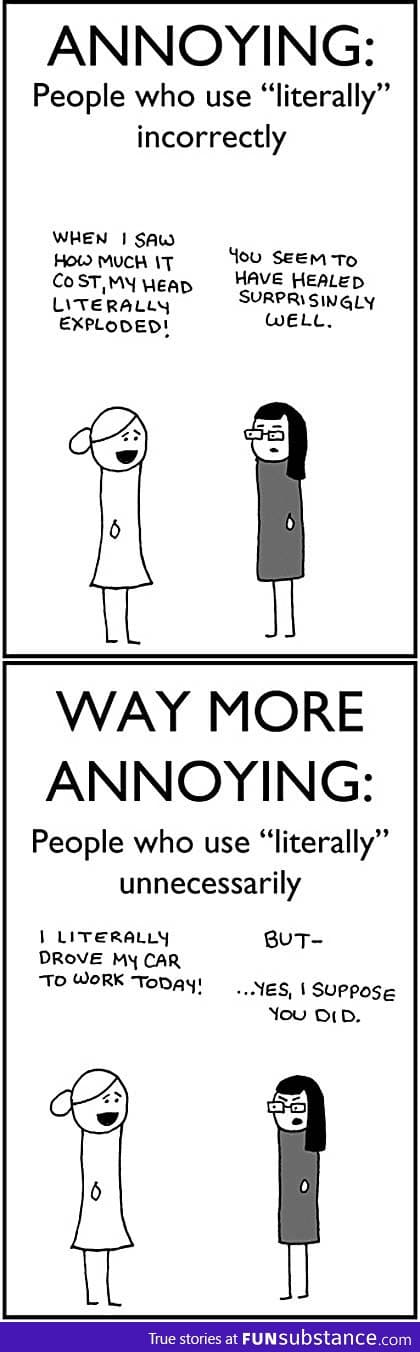 Annoying people who use 'literally'