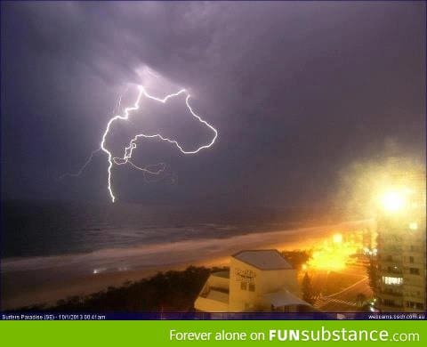 Picture of lightning taken in Australia of Australia