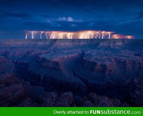 Lightning over the Grand Canyon