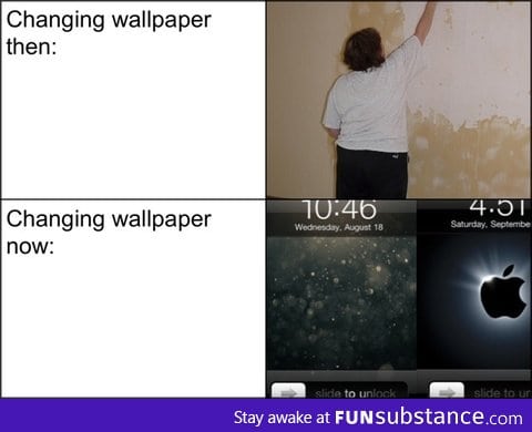 Changing wallpaper then and now