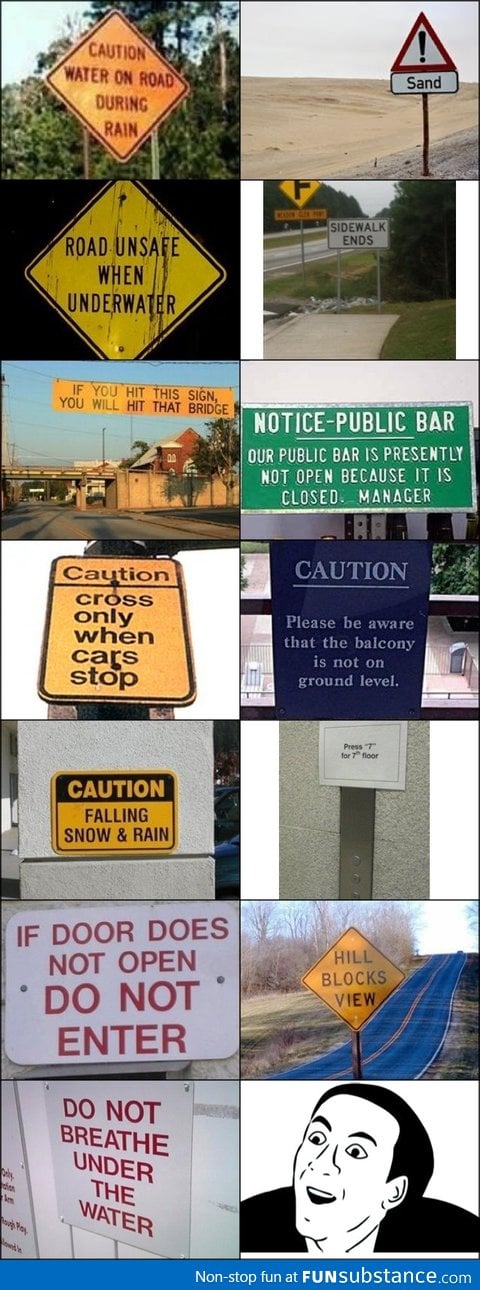 Obvious road signs