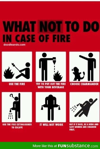 What not to do in case of fire