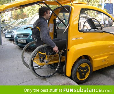 Electric car for disabled people