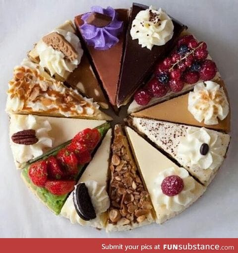 12 Variety Slices of Cheesecake