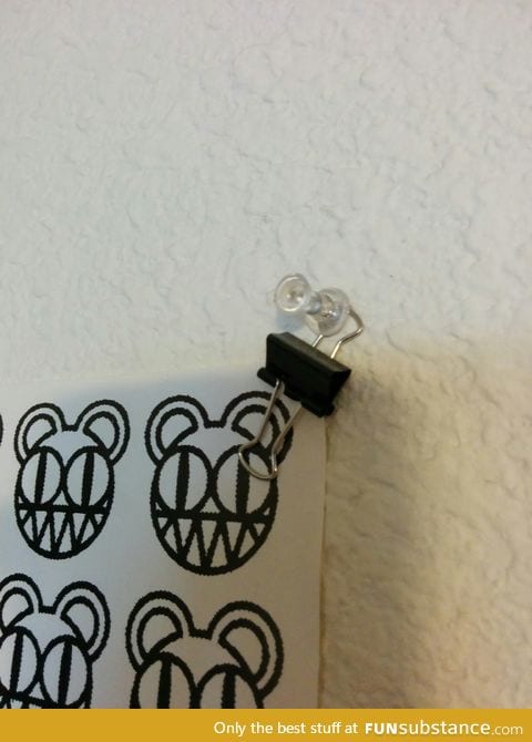 LPT: Use binder clips to hang posters without damaging them