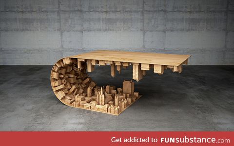 Coffee table based on scene from Inception