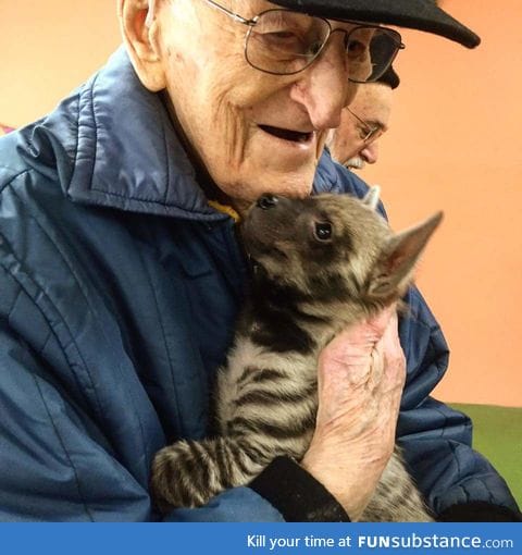 Day 427 of your daily dose of cute: Happly old people with animals melt my heart