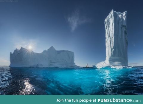 Icebergs off the western coast of Greenland
