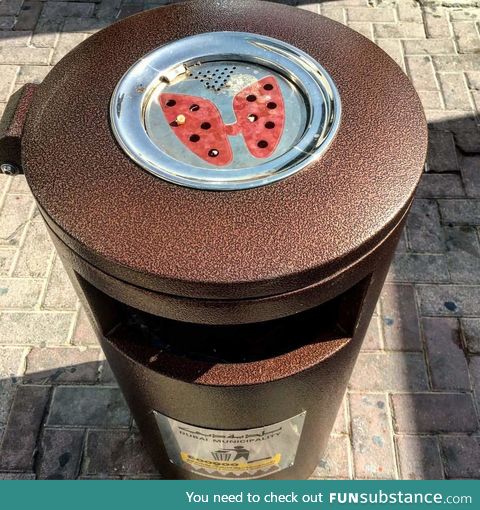 Dubai Municipality's new cigarette trash can