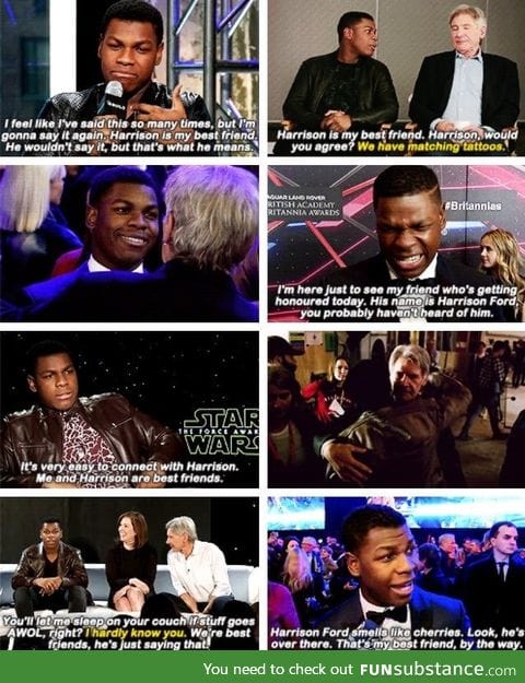 John Boyega loves Harrison Ford