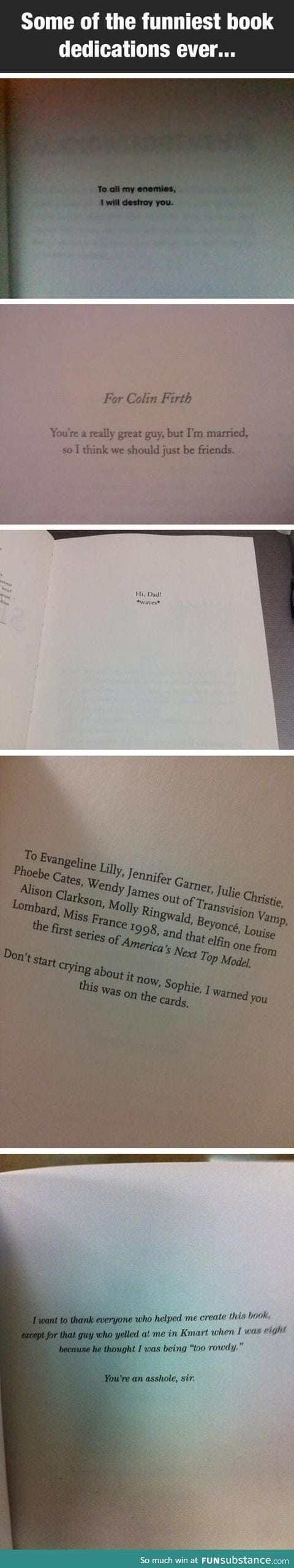 Some of the best book dedications ever