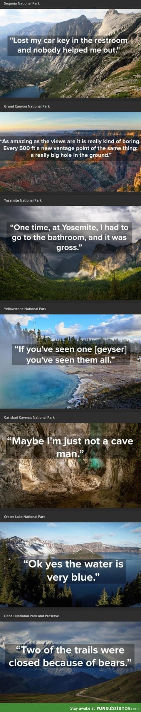 One star Yelp reviews of national parks