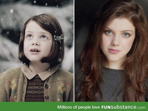 Georgie Hencey, from The Chronicles of Narnia, in 2005 vs Now