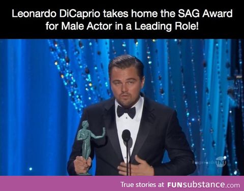 This is his first. Pretty much confirms the Oscar for him