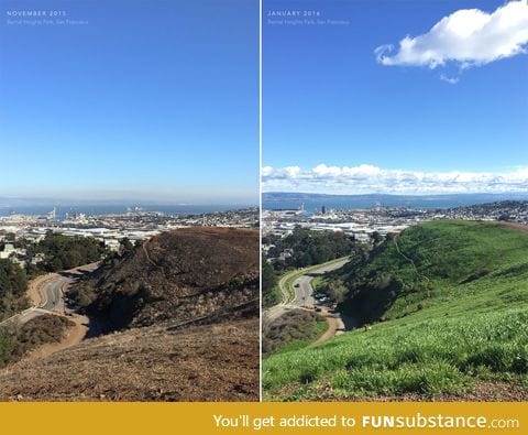 Oh what a difference 2 months of rain can make in California