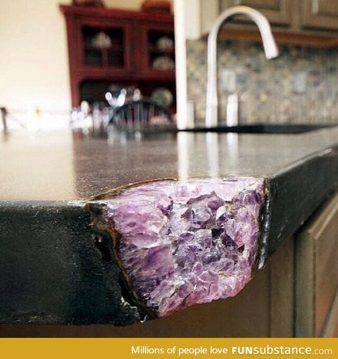 When you break the corner of a Amethyst kitchen counter top