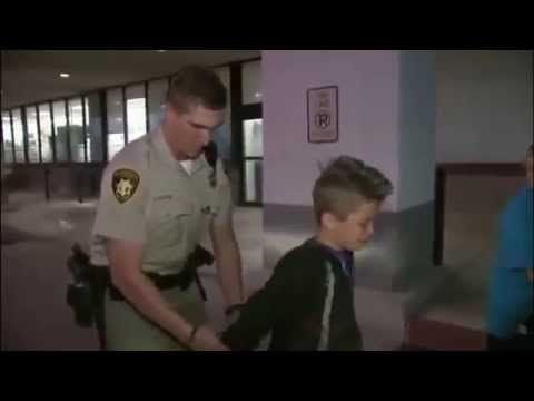 Punk 11-year-old gets betrayed by his chubby friend, got handcuffed then weeps