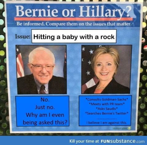 Bernie or Hillary on Hitting a baby