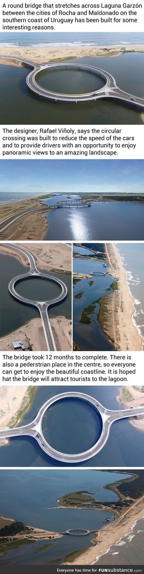 A new circular bridge in Uruguay was built for interesting reasons