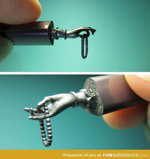 Carved pencil lead