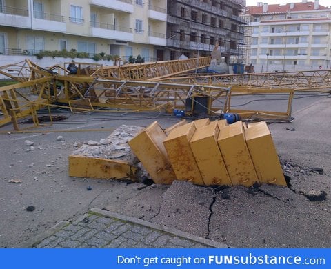 This is what happens when a crane falls