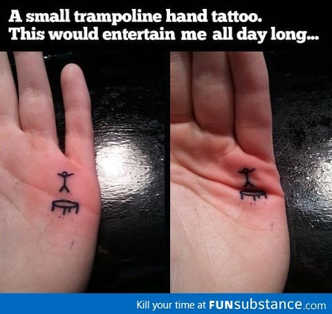 Trampoline hand tattoo