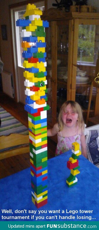 Lego tower bad loser