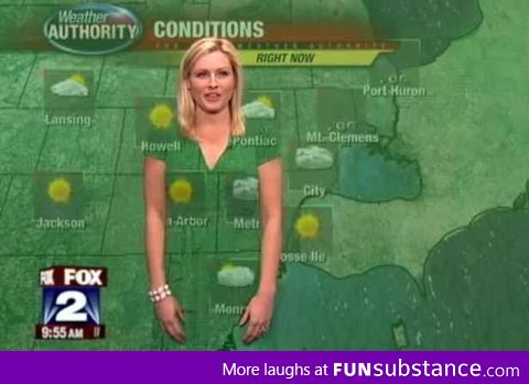 Never wear green while presenting the weather