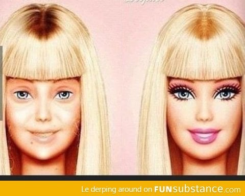 Barbie without makeup