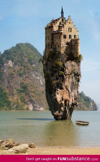 Castle on a rock in Dublin, Ireland